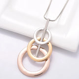 3 Circles Pendant Necklace Mix Colour Long Sweater Chain Maxi Necklaces