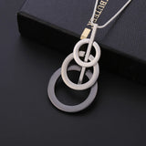 3 Circles Pendant Necklace Mix Colour Long Sweater Chain Maxi Necklaces