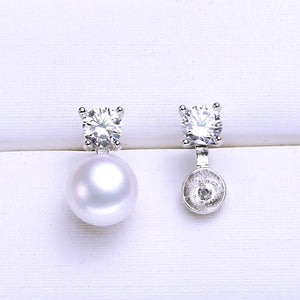 925 Silver Pearl Stud Earrings Women's Accessories