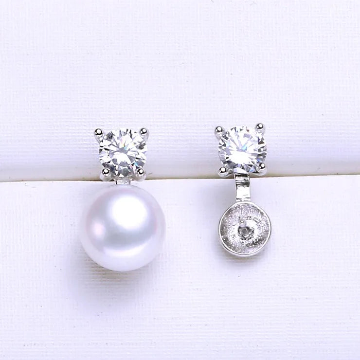 925 Silver Pearl Stud Earrings Women's Accessories