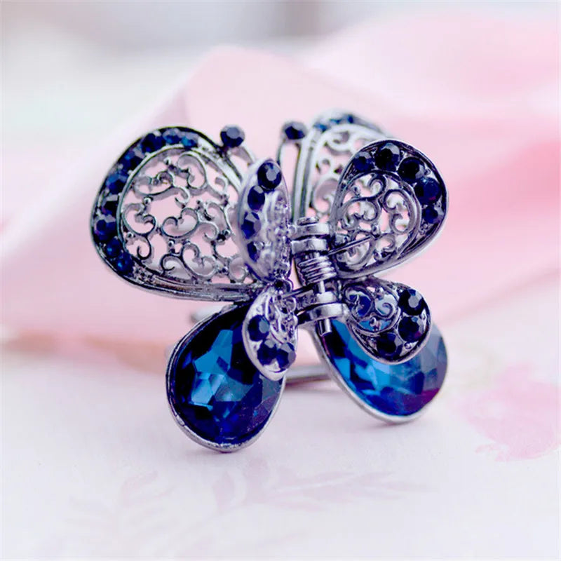 Crystal Vintage Wedding Hair Clip Butterfly Hair Claws Hair Jewelry