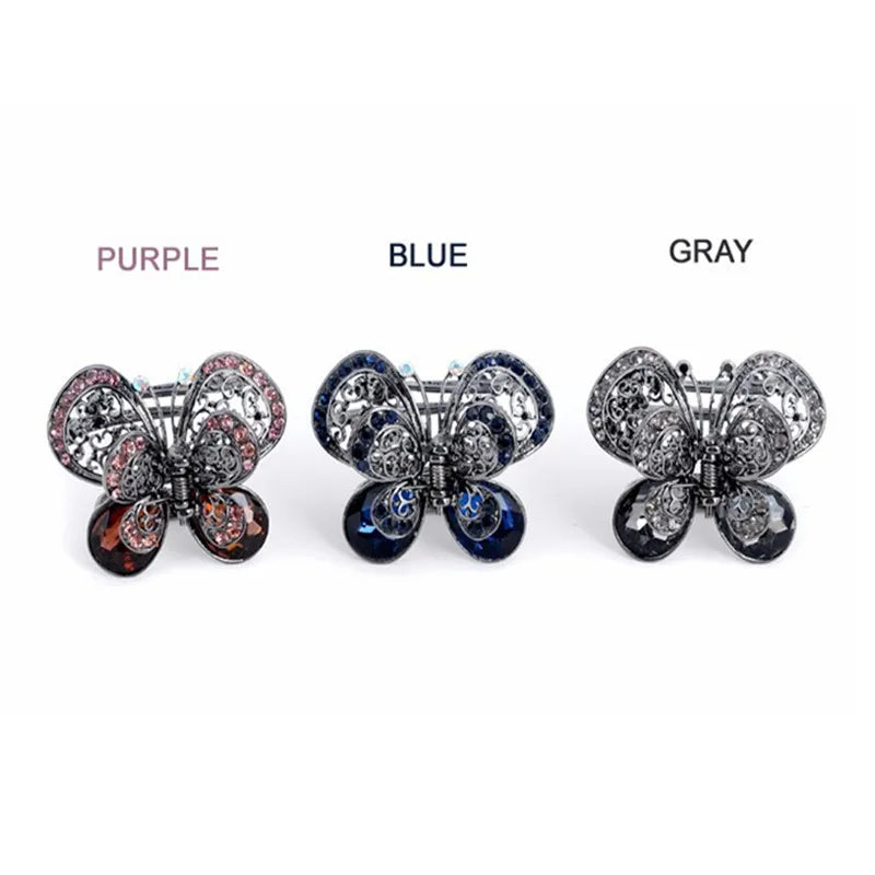 Crystal Vintage Wedding Hair Clip Butterfly Hair Claws Hair Jewelry