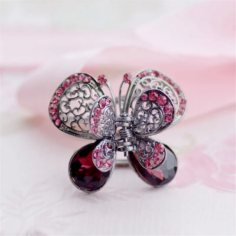Crystal Vintage Wedding Hair Clip Butterfly Hair Claws Hair Jewelry