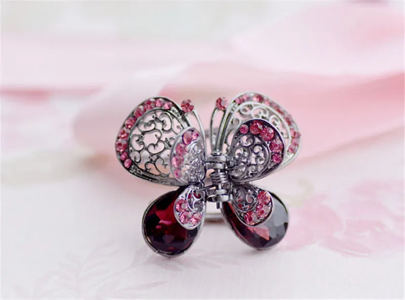 Crystal Vintage Wedding Hair Clip Butterfly Hair Claws Hair Jewelry