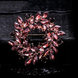 Crystal Wreath Flower Brooch Costume Jewelry Fine Gift