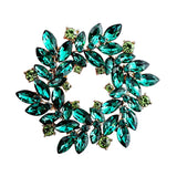 Crystal Wreath Flower Brooch Costume Jewelry Fine Gift