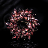 Crystal Wreath Flower Brooch Costume Jewelry Fine Gift