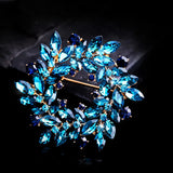 Crystal Wreath Flower Brooch Costume Jewelry Fine Gift