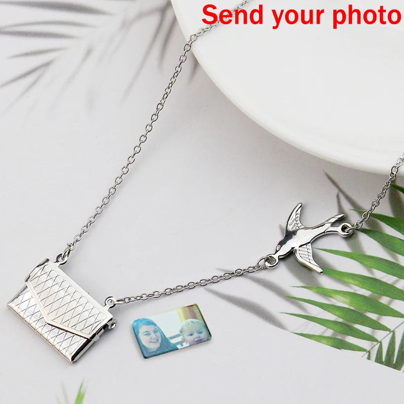 Custom Envelope Pendant Necklace - Personalized Gift