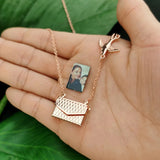 Custom Envelope Pendant Necklace - Personalized Gift