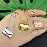 Custom Envelope Pendant Necklace - Personalized Gift
