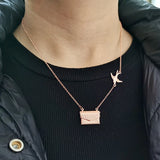 Custom Envelope Pendant Necklace - Personalized Gift