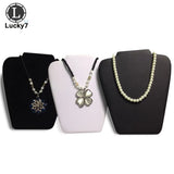 3 Folding Necklace Display Plate Pendant Rack Leather Jewelry Display Stand