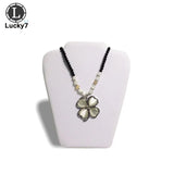 3 Folding Necklace Display Plate Pendant Rack Leather Jewelry Display Stand
