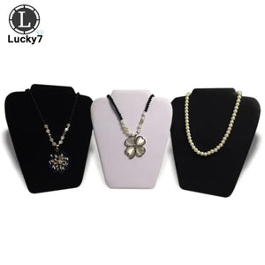3 Folding Necklace Display Plate Pendant Rack Leather Jewelry Display Stand