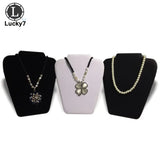 3 Folding Necklace Display Plate Pendant Rack Leather Jewelry Display Stand