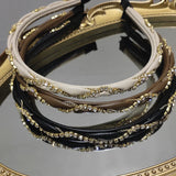 Leather Texture Rhinestone Chain Headband Hair Accessory