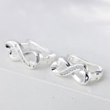 Infinity Earrings Studs Brincos Lucky Number Figure Eight CZ 925 Silver Needle