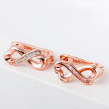 Infinity Earrings Studs Brincos Lucky Number Figure Eight CZ 925 Silver Needle