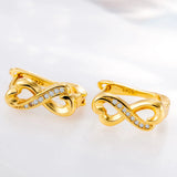 Infinity Earrings Studs Brincos Lucky Number Figure Eight CZ 925 Silver Needle