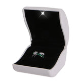 LED Lighted Earring Ring Box Faux Leather Jewelry Display