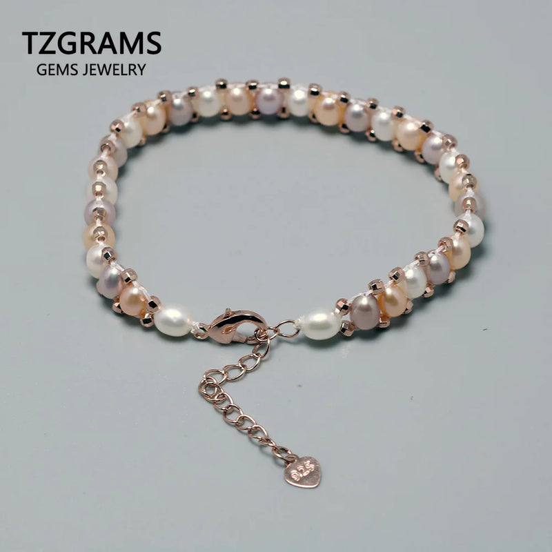 Baroque Pearls Bracelets Set of 3 Natural Freshwater 925 Sterling Silver