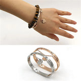 Rose Stainless Steel Heart Bracelet for Women