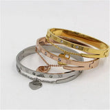 Rose Stainless Steel Heart Bracelet for Women