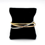 3 Smooth Wedding Bangle Set & Rose Silver Wire Bracelet