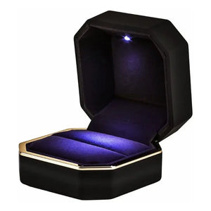 Luxury Bracelet Box Velvet Ring Case with LED Light - Wedding Proposal