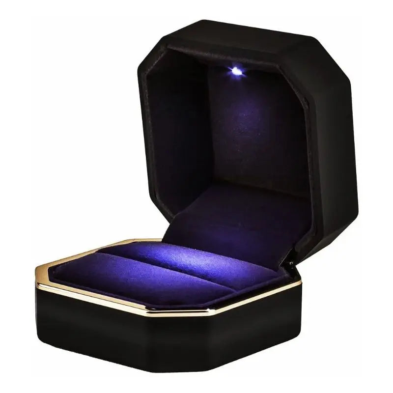 Luxury Bracelet Box Velvet Ring Case with LED Light - Wedding Proposal