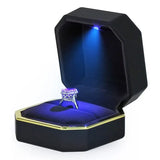 Luxury Bracelet Box Velvet Ring Case with LED Light - Wedding Proposal
