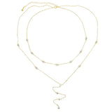 925 Sterling Silver Double Layer Y Shape Jewelry for Women