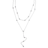 925 Sterling Silver Double Layer Y Shape Jewelry for Women