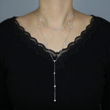 925 Sterling Silver Double Layer Y Shape Jewelry for Women