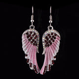 Angel Wings Feather Crystal Earrings Antique Women Jewelry