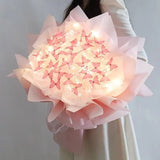 3 Colors Butterfly Bouquets Material Set With Light String DIY Wedding Decor