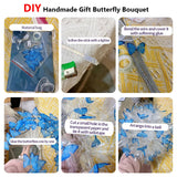 3 Colors Butterfly Bouquets Material Set With Light String DIY Wedding Decor