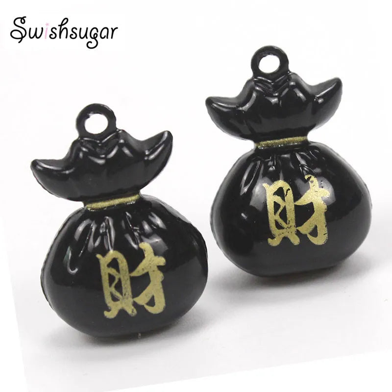 Cartoon Future Wealthy Bag Jingle Bell Charms Holiday Gift Decoration
