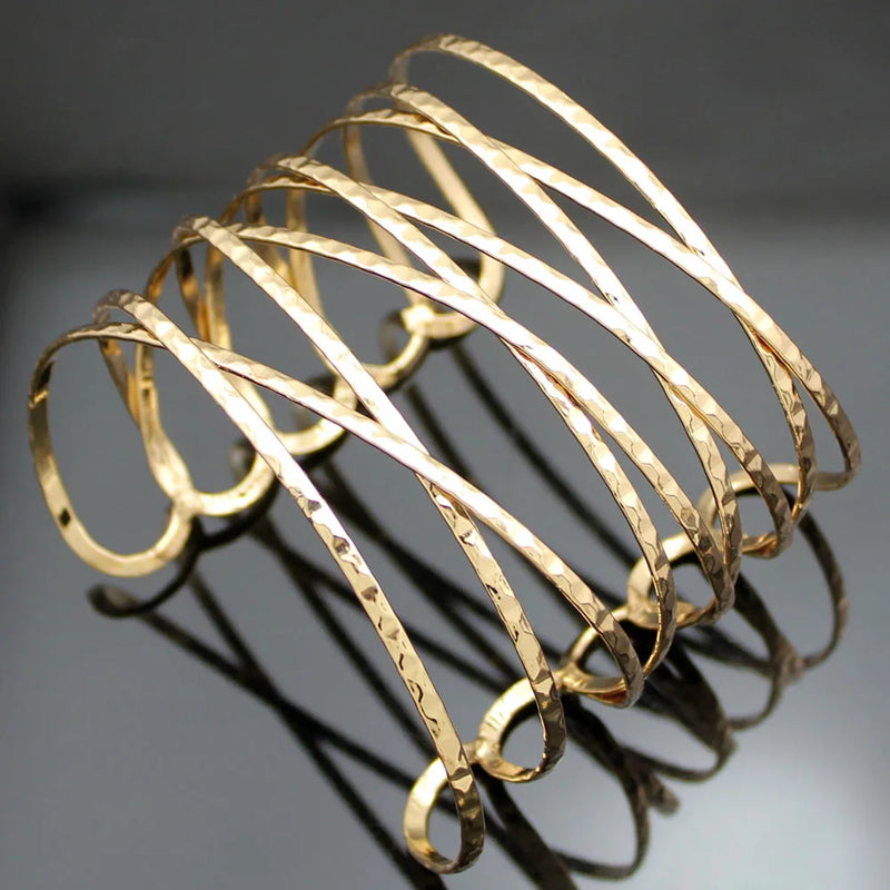 Greek Roman Cross Cage Bangle Bracelets Armlet Bridal Jewelry