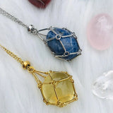 3 Colors Crystal Holder Cage Necklace Adjustable Pendant Chain Jewelry