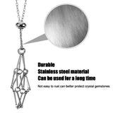 3 Colors Crystal Holder Cage Necklace Adjustable Pendant Chain Jewelry