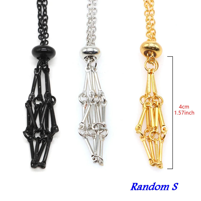 3 Colors Crystal Holder Cage Necklace Adjustable Pendant Chain Jewelry