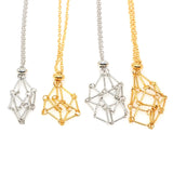 3 Colors Crystal Holder Cage Necklace Adjustable Pendant Chain Jewelry