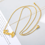 Custom Name Pendant Necklace Stainless Steel Chain Bijoux