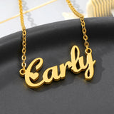 Custom Name Pendant Necklace Stainless Steel Chain Bijoux