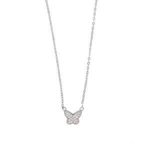925 Silver Butterfly Pendant Necklace Dainty Jewelry for Women