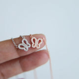 925 Silver Butterfly Pendant Necklace Dainty Jewelry for Women