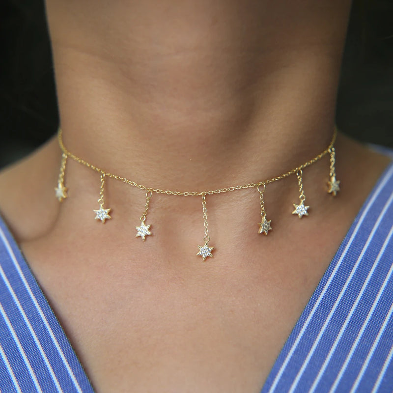 925 Sterling Silver Necklace with Star Charm Dangle