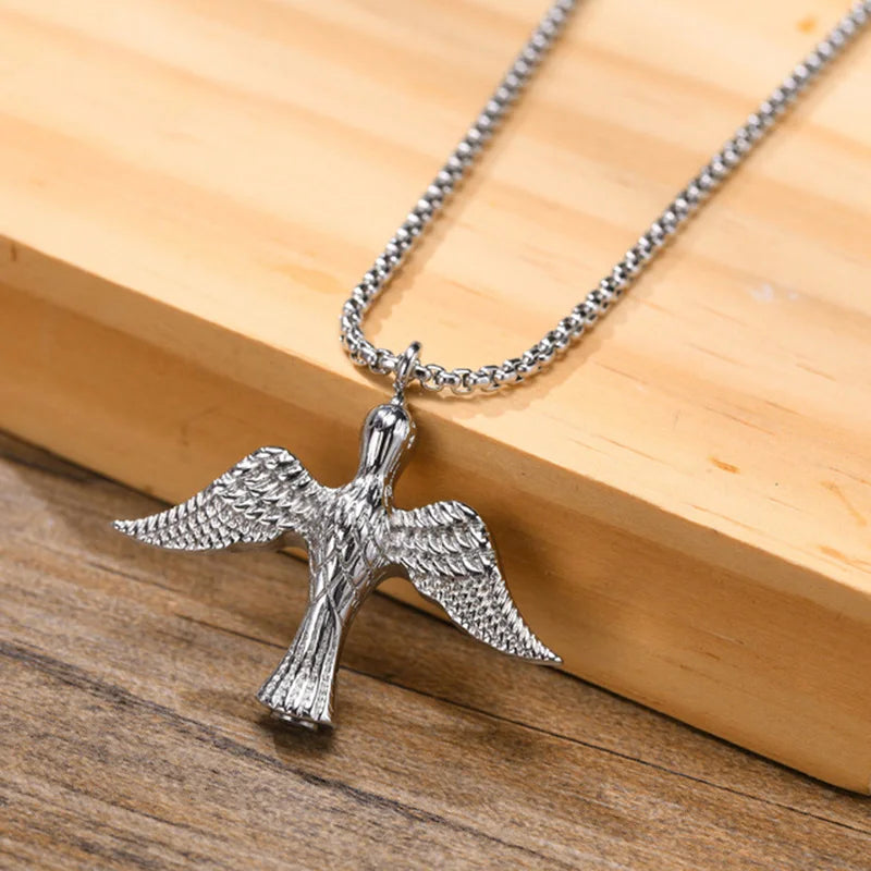 3 Colors Angel Wing Cremation Necklace Pendant Ashes Holder Memorial Jewelry